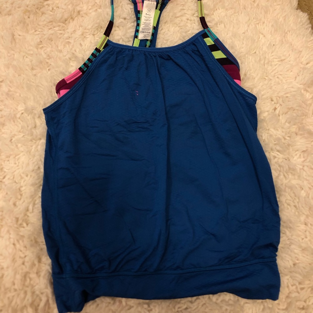 Blue ivivva double tank